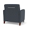 Lesro Siena Lounge Reception Wide Guest Chair w/ Front Casters, Walnut Wood Back Legs, RS NightSky Uph SN1201 - alternate 3